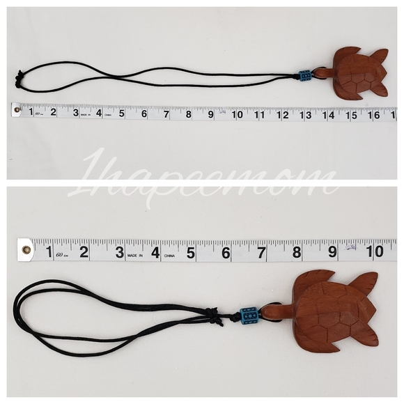 Necklace Carved Turtle Adjustable Silk Cord - Picture 3 of 7
